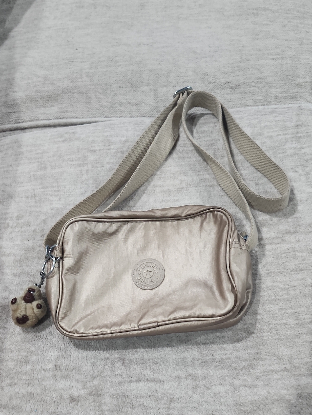 Kipling Metallic Beige Crossbody Bag
